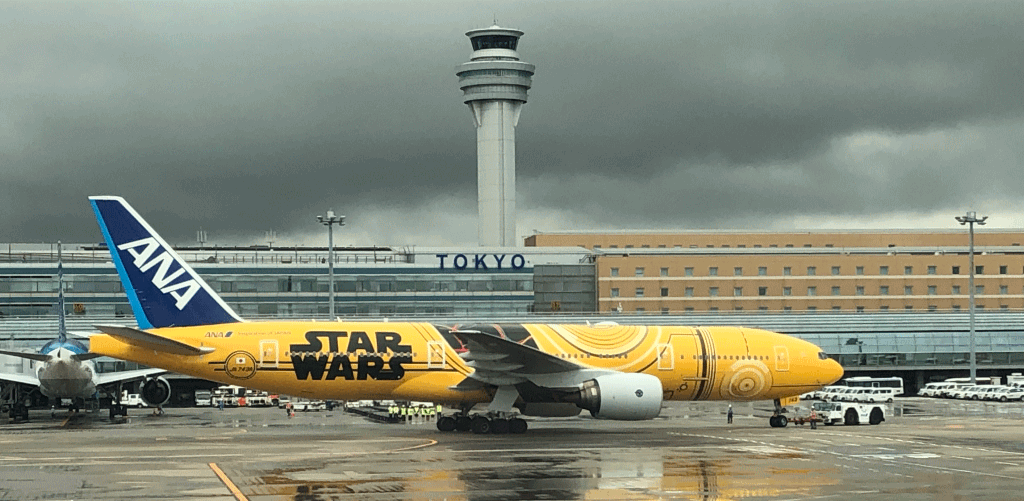 ANA Star Wars airplane at Tokyo airport